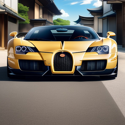 A mix of lamboghini and bugatti

 in anime style