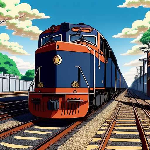 Just head of the train with the shape like a cat in anime style