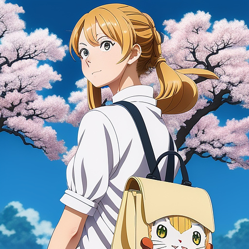 Miraculous lady bag and cat noair  in anime style