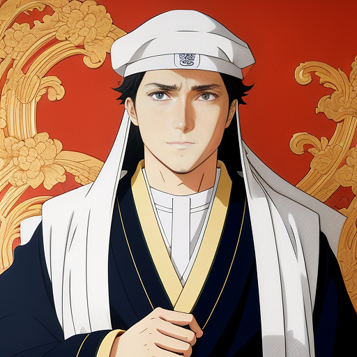 A saint benedict painting  in anime style