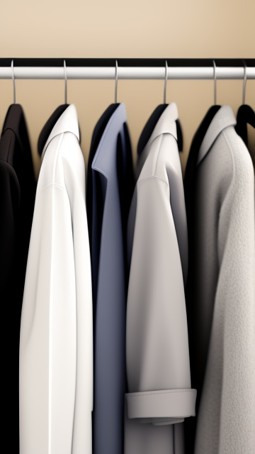 Create an image of a nurse's uniform hanging on a wooden coat rack. the uniform should include typical elements such as a scrub top, scrub pants, and a stethoscope draped over the hanger. ensure the background is plain and single-colored (preferably white or light grey) to facilitate easy cropping. style: realistic, clean, professional.
 in custom style
