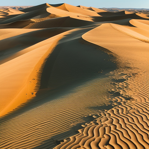 "desert erosion with wavy sand dunes,  in custom style