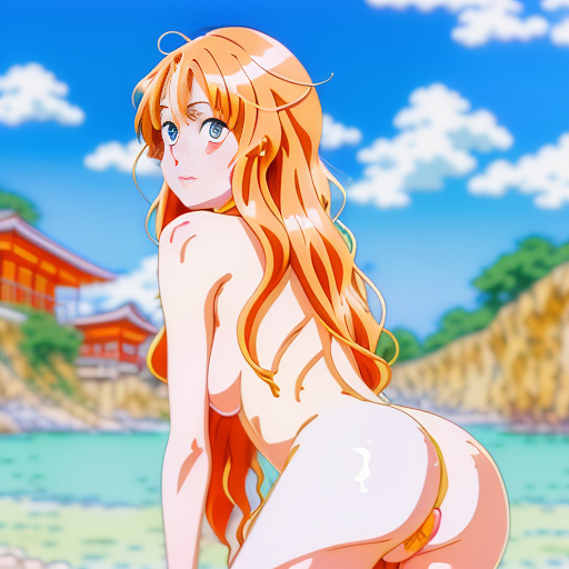 Naked woman in anime style