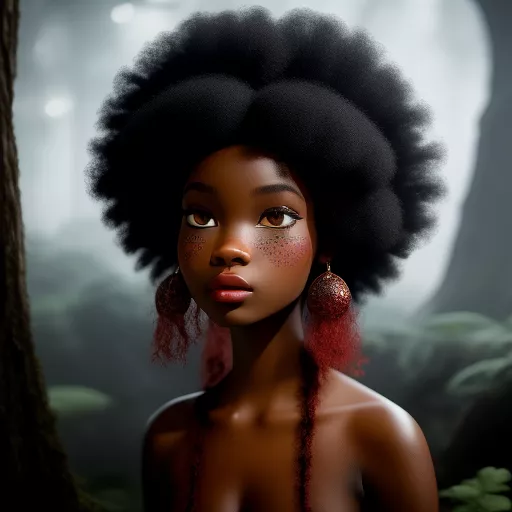 A monster made of blood leeches with afro
 in disney 3d style