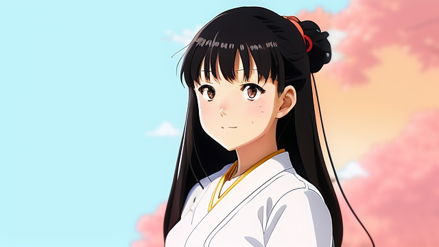 Asian girl in anime style