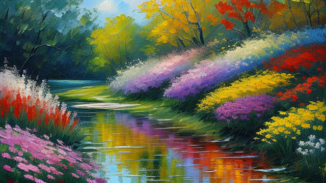 Impressionist oil painting flower  in custom style