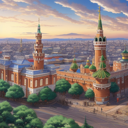 Hitller in moscow  in anime style