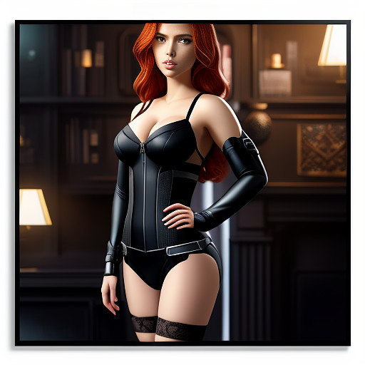 Scarlett johansson black widow lingerie anime