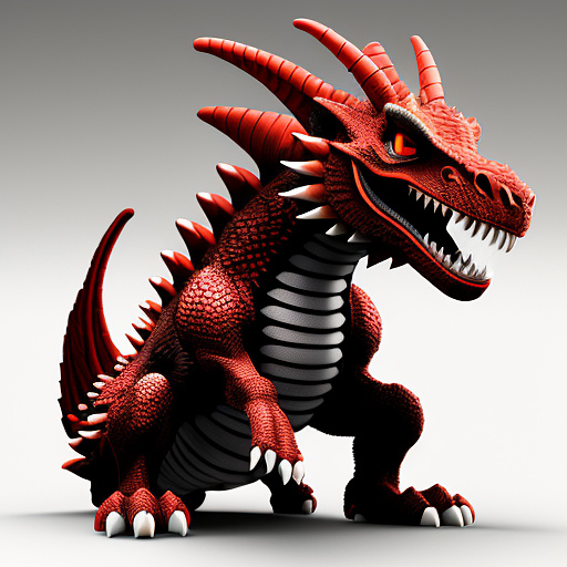 A  classic western singledragon, 3d render, stylized cartoon character, collectible figurine, polished smooth plastic, studio lighting, vibrant red scales, on a solid white background, majestic roaring pose.full body in disney 3d style