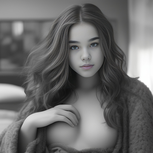 Hailee steinfeld in bed lingeree in bw photo style