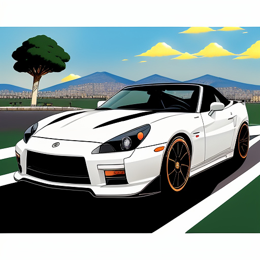 Iranian tiba 2 sports car in anime style