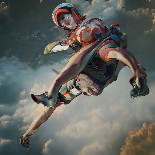 People fall out of a flying plane in custom style