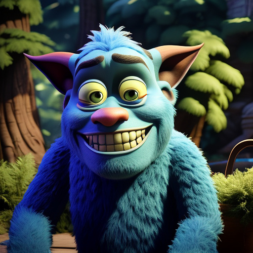 A troll smoking weed in disney 3d style