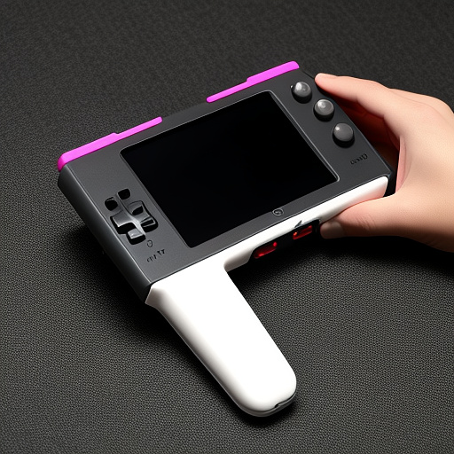 A handheld video game console with the word glubo above the screen in custom style