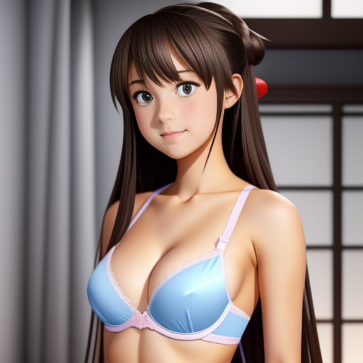 Chest 85 with a bra for a 12-year-old girl
 in anime style