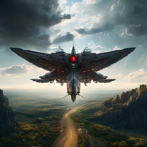 People fall out of the plane on the fly in sci-fi style