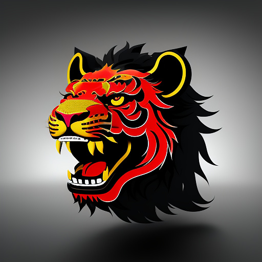 Fierce chinese lion dance head design, powerful and intimidating expression, sharp focused eyes, raised eyebrows, wide open mouth with visible teeth, traditional lion dance style, red, gold and black color palette, strong contrast, bold thick outlines, stylized illustration, flat vector look, high detail, centered composition, isolated subject, no background, transparent png, square format, suitable for apparel and jersey printing, commercial use
cute, baby, realistic, photo, 3d, horror, bloody, dark shadow, watermark, logo, text, background, blur, low quality
 in anime style