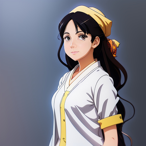 An iranian woman  in anime style