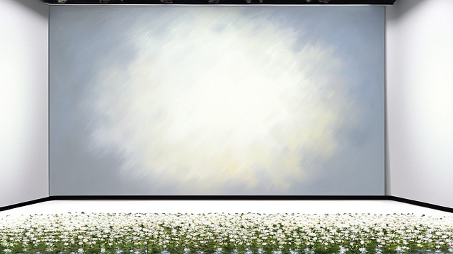 White background, large empty space, clean minimal, oil painting, flowers, by claude monet  in custom style