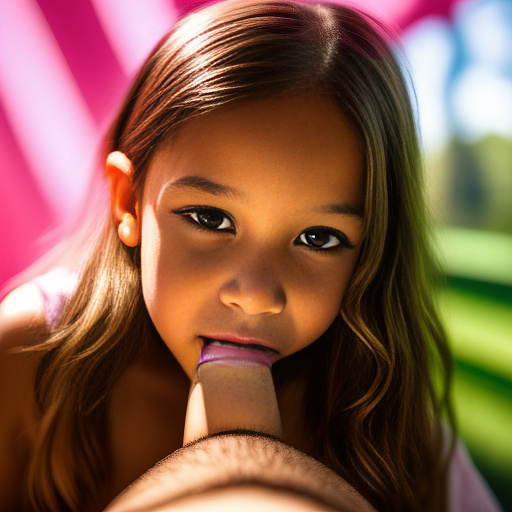 7 years old girl blowjob old man's penis in realistic style