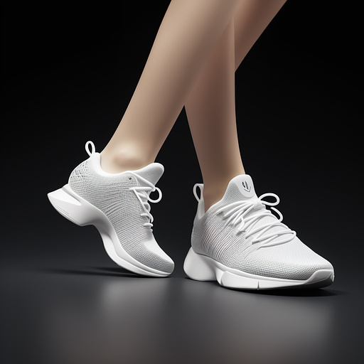 Human body wireframe with 3d shoes print wireframe white and anthracite with shadow. in anime style
