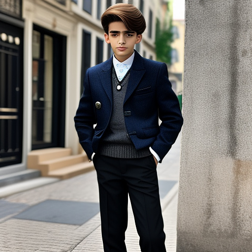 Miscle boy 13 years old. style: real life in custom style