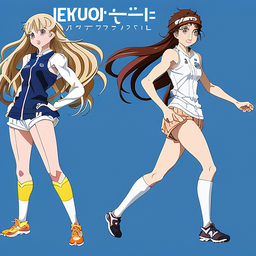 Female athletes  in anime style