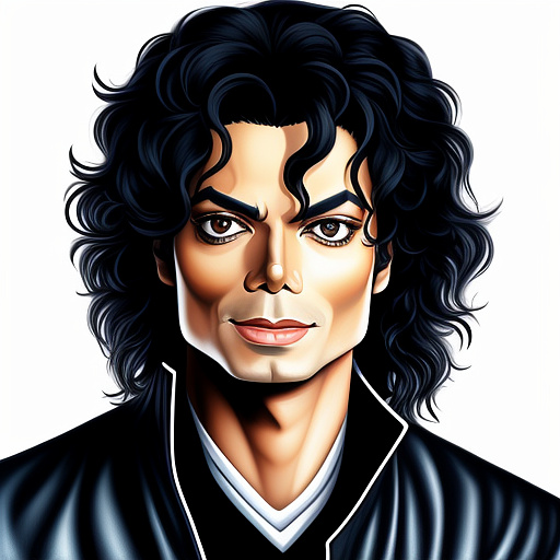 Michael jackson 2d portrait drawing in custom style