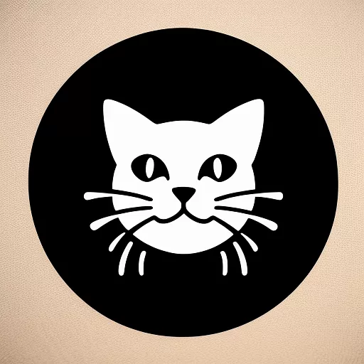 Music cat logo in custom style
