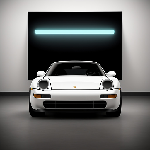 Porsche 924 drawing for on t shirt
 in anime style