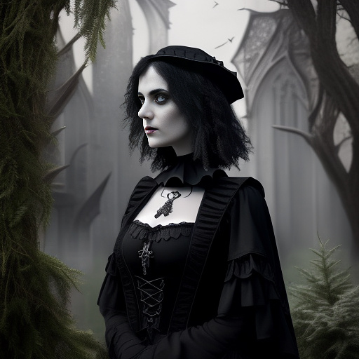 Magpie  in gothic style