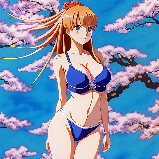 Generate a girl revealing her private parts breasts  in anime style
