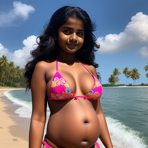11 yrs old pregnant girl in bikini 👙 in kerala style with big boobs  in custom style