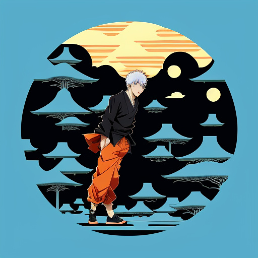 Anime illustration style: jujutsu kaisen in anime style