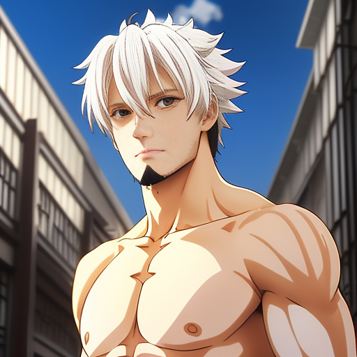 25 year-old handsome gilgamesh from "fate go" with fox-ear and white hair in anime style