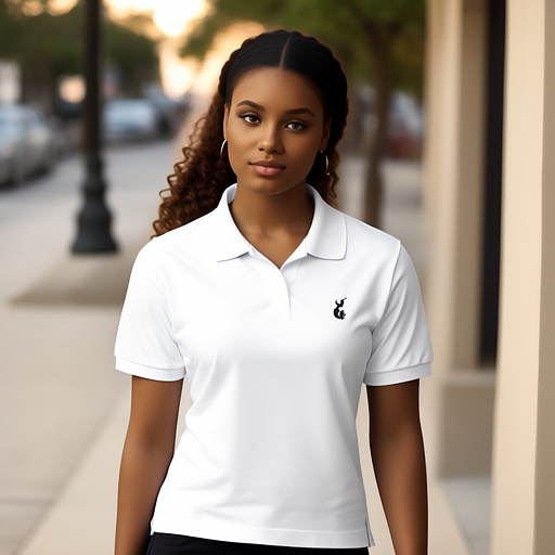 Ghetto white girl in polo shirt  in custom style