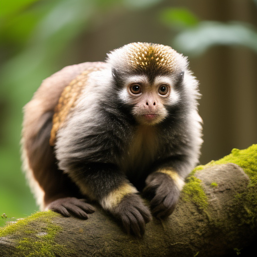 Marmoset with gun going to hunt
 in custom style