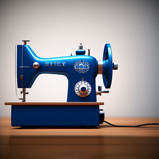Blue sewing machine  in disney 3d style