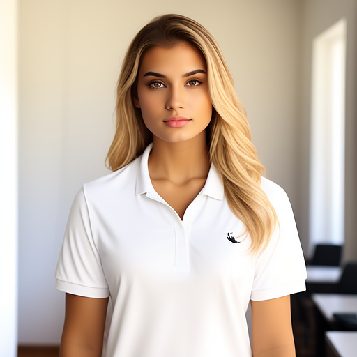 Hood white girl and white skin in polo shirt  in custom style