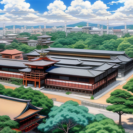 A big school in anime style