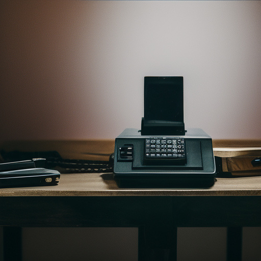 In a dark room, there is a telephone and a gun on the table. a man is sitting on a chair, and he is dead. in custom style