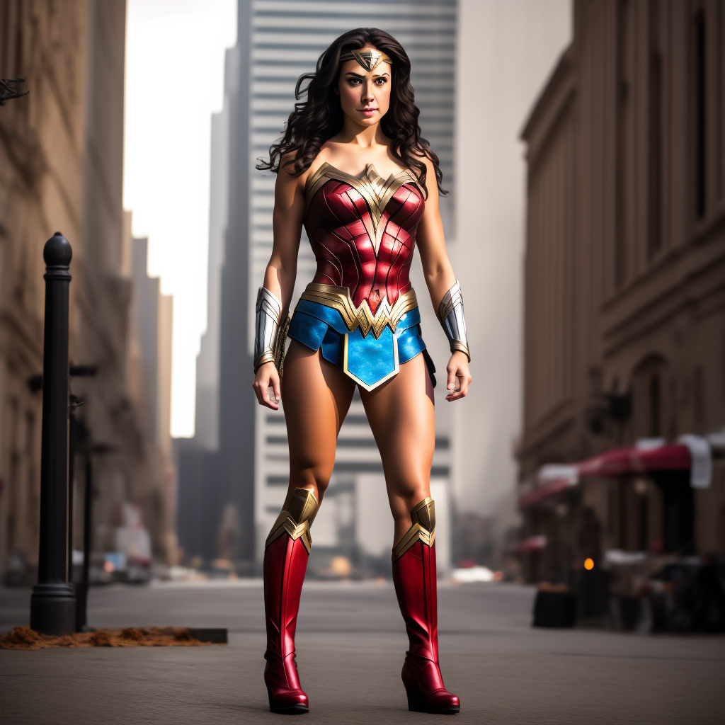 Wonder woman, realistic photo, (((full body)))
 in custom style