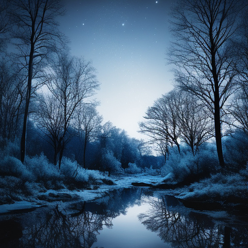 Moonlit night, stars, moon. blue tones. lots of stars. in custom style