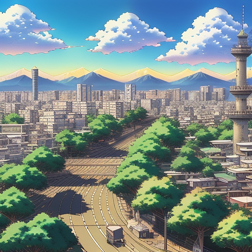 Tehran instagram post in anime style