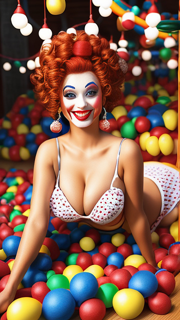 Sexy clown women  in kids painted style