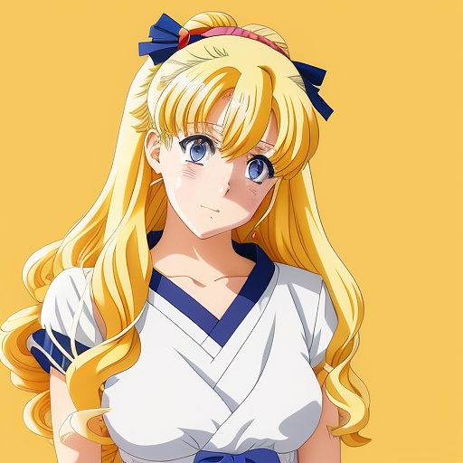 Anime sailor moon blue eyes yellow hair in anime style
