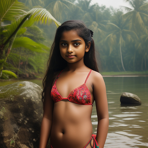 11 yrs old girl in bikini 👙 in kerala style  in custom style