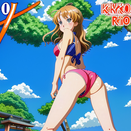 14 year old legs spread bikini in anime style