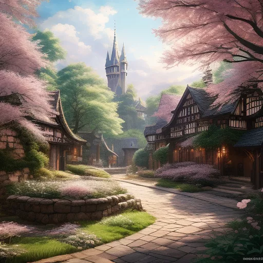Middle ages, beauty, common maid,  in anime style