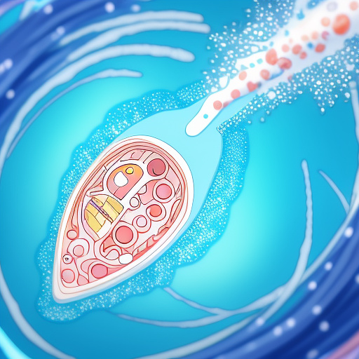 A single sperm (me) swimming into mom’s butthole in anime style